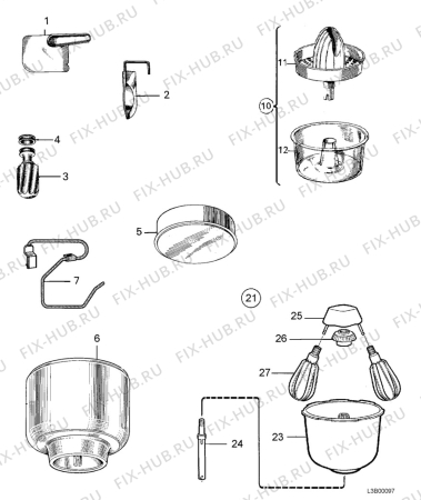 Взрыв-схема комплектующей Electrolux AKM9190 C - Схема узла L30 Accessories, Users manual   B